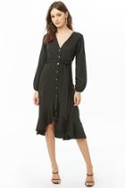 Forever21 Belted Ruffle-trim High-low Dress
