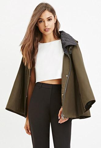 Forever21 Hooded Poncho Jacket