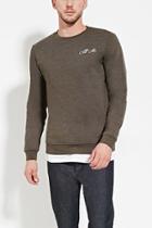 21 Men Men's  Olive All Me Graphic Sweatshirt