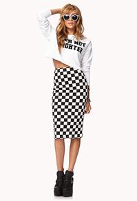 Forever21 Checkered Midi Skirt