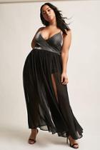 Forever21 Plus Size Metallic M-slit Maxi Dress