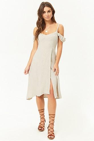 Forever21 Linen-blend Tulip Hem Dress