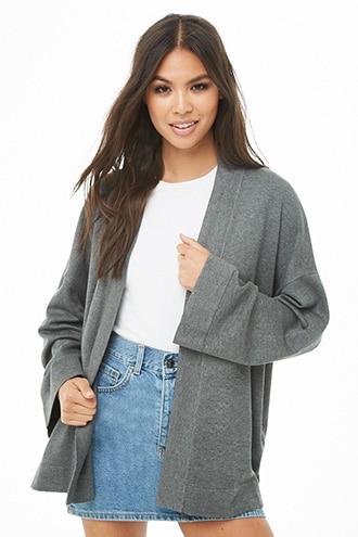 Forever21 Open-front Drop-shoulder Cardigan
