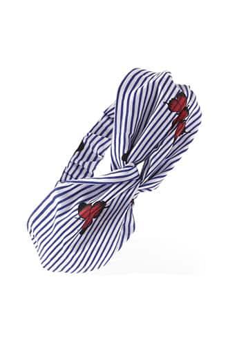 Forever21 Pinstripe Butterfly Twist-front Headwrap