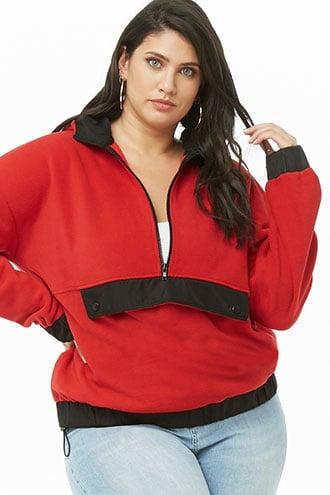 Forever21 Plus Size Fuzzy Fleece Anorak