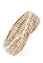 Forever21 Metallic Knit Twisted Headwrap (beige/rose Gold)