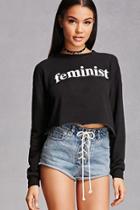 Forever21 Feminist Cropped Sweatshirt