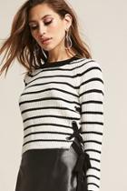 Forever21 Stripe Lace-up Sweater