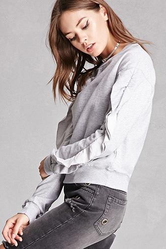 Forever21 Ruffle-trim Sweatshirt