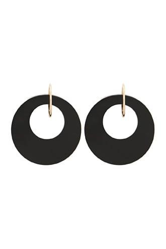 Forever21 Tiered Metal & Plastic Hoop Earrings