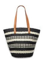 Forever21 Striped Straw-woven Tote
