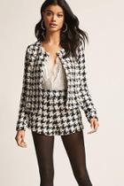 Forever21 Checkered Tweed Blazer & Shorts Set