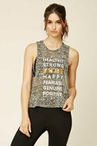 Forever21 Women's  Active Healthy Graphic Tank