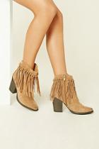 Forever21 Women's  Camel Volatile Knotted Fringe Boots