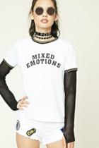Forever21 Women's  Mixed Emotions Ringer Tee