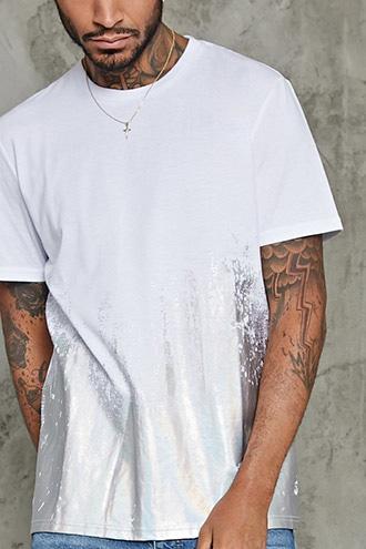 Forever21 Metallic Abstract Print Tee