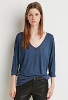 Forever21 Marled V-neck Blouse