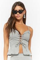 Forever21 Gingham Lace-up Cami Top