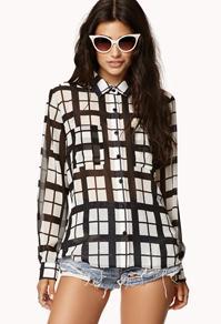 Forever21 Mod Grid Shirt