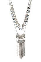 Forever21 Layered Fringe Pendant Necklace