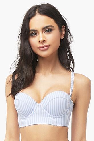Forever21 Striped Bustier Bikini Top