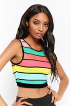 Forever21 Multicolor Striped Cropped Tank Top