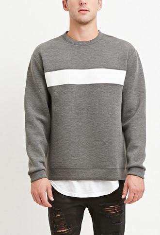 21 Men Striped Scuba Knit Sweatshirt