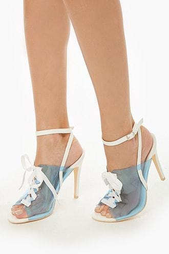 Forever21 Transparent Lace-up Heels