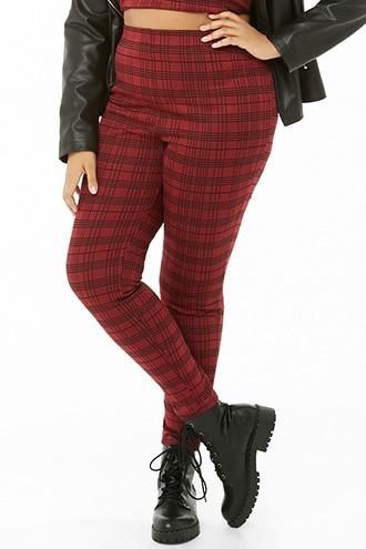 Forever21 Plus Size Grid Print Leggings