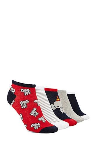 Forever21 Elephant Print Socks - 5 Pack