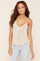 Forever21 Women's  Taupe Flounce-layered Cami