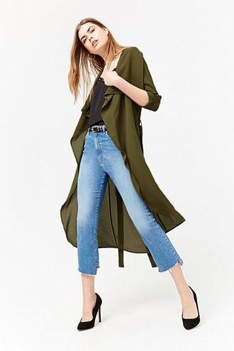Forever21 Draped Open-front Duster Jacket