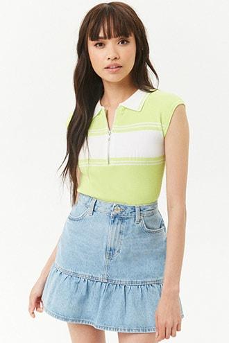 Forever21 Ruffle Hem Denim Mini Skirt