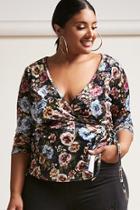 Forever21 Plus Size Crushed Velvet Wrap Top