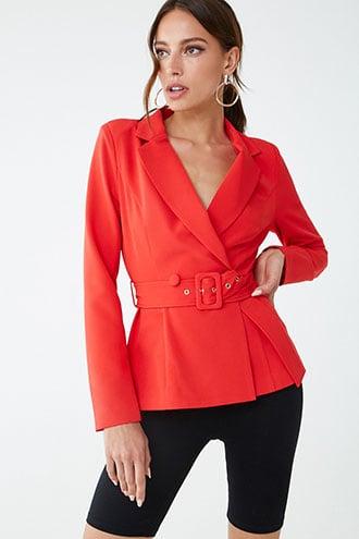 Forever21 Belted Double-breasted Blazer