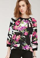Forever21 Pop Art Floral Chiffon Top
