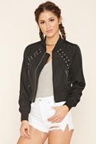 Forever21 Women's  Crisscross-front Bomber Jacket