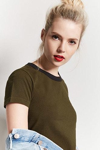 Forever21 Boxy Contrast-trim Tee