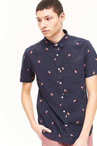 Forever21 Watermelon Print Pocket Shirt