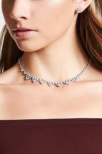 Forever21 Rhinestone Jewelry Set