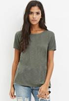 Forever21 Women's  Cutout-back Slub Knit Top (olive)