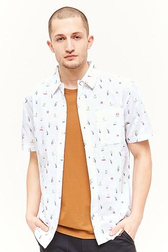 Forever21 Dstruct Beachy Print Shirt