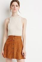 Forever21 Contemporary Buttoned Suede Skirt
