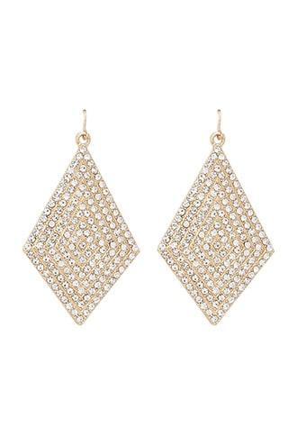Forever21 Rhinestone Diamond-shaped Drop Earrings