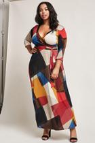 Forever21 Plus Size Colorblock Surplice Dress