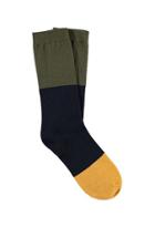 21 Men Colorblocked Socks (olive/dark Blue)