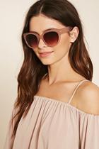 Forever21 Blush & Brown Glossy Round Sunglasses