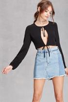 Forever21 Women's  Open-front Crop Top