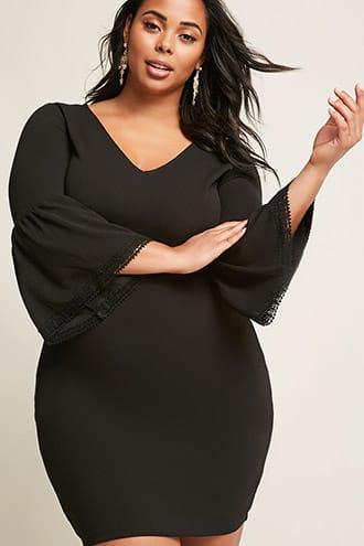 Forever21 Plus Size Crochet Bell Sleeve Dress