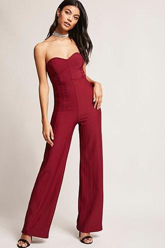 Forever21 Ribbed Sweetheart Jumpsuit